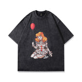 Men T-Shirt Vintage Printed Distressed Short Sleeve T-shirt