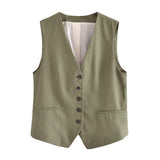 Women Vest Fashion Vest Casual Shorts Suit