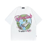 Men's T-Shirt Printed Distressed Short-Sleeved T-shirt for Men and Women