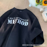 Men T Shirt Vintage Summer Loose Heavy Cotton