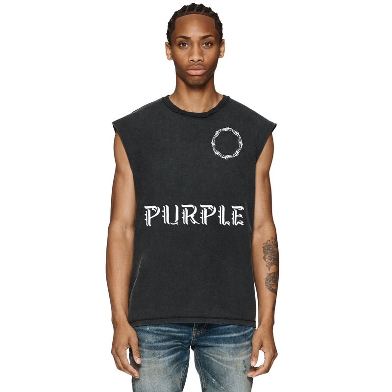 Purple Brand Distressed Tank T Shirts Distressed Sleeveless T-shirt Vest