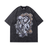 Men T-Shirt Retro Cartoon Character Distressed