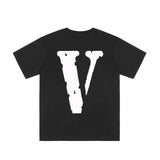 Vlone T Shirts Friends Nurse Large V Printed Short Sleeve T-shirt Men's and Women's High Street BF Half Sleeve