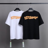 Ow T Shirts Yellow Letter Printing for Men and Women