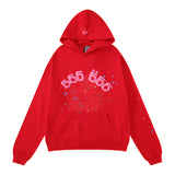 Sp5der Hoodie Letter Puff Print Casual