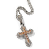 Jewelry Cross Necklace Copper Set Purple Zircon Light Luxury Crosses Spectrum St. Valentine's