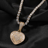 Jewelry copper zircon ins love pendant hiphop necklace St. Valentine's rapper