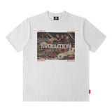 Men T-Shirt Cartoon Creative Printing Loose