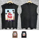 Purple Brand Distressed Tank T Shirts Distressed Sleeveless T-shirt Vest