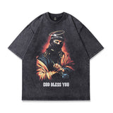 Men T-Shirt Vintage Loose Personality Printing