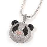 Jewelry ins Silver Diamond Panda Pendant Cartoon Fashion Animal Spectrum