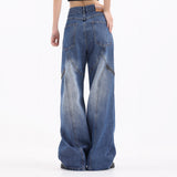 Men Jeans Punk Design Stitching Slit