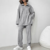 Women Co-Ords Autumn and Winter Long-Sleeved Knitted Sweater Loose Fashion
