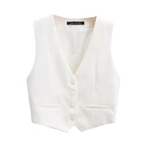 Women Vest Buckle Coat Vest