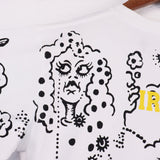 Denim Tears T Shirts D.T Kapok Full Printed Graffiti Printing Short Sleeve T-shirt