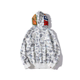 Bathing Ape Hoodie Luminous Starry Sky Two-Hat Cardigan Zipper Velvet Shark
