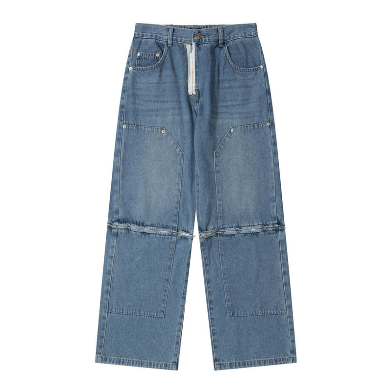 Men Jeans Detachable Jeans Dual-Use Stitching