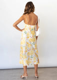 Women Dress Pleated Suspender Floral Dress