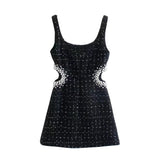 Women Dresses Pearl Decorative Vest Dress