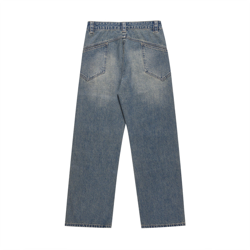 Men Jeans Retro Loose Distressed Casual