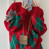 Women Pullover Sweater Vintage Loose Thick Knitted