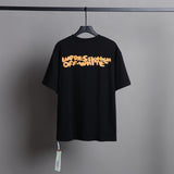 Ow T Shirts Yellow Letter Printing for Men and Women