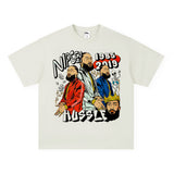 Vintage T-shirts Short Sleeve T-Shirts Washed and Old Prints