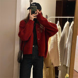 Women Knitted Cardigan Loose Knitted Cardigan Sweater