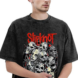 Vintage Washed T-Shirt American Slipknoted Music Casual