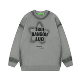 Women Sweater Star Spray Paint Knitted Top Retro