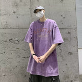 Men T Shirt Cotton Heavy Summer Distressed Oversize