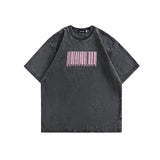 Quality Acid Wash Washed Streak Print T Shirt