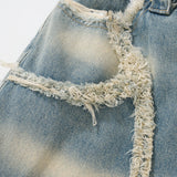 Men Jeans Unique Design Raw Edges