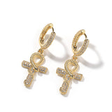 Earrings Zircon Ankh Earrings Ankh Crosses Egypt Pieces