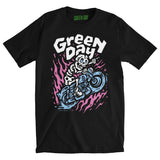 Green Day T Shirt Rock Punk Moto Skeleton