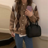 Women Knitted Cardigan Loose College Style