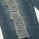 Men Jeans Ripped Drawstring Loose