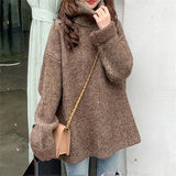 Women Pullover Sweater Vintage Loose Thick Knitwear