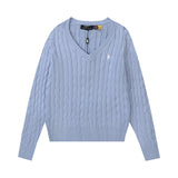 Ralph Lauren Knitted sweaters Vintage V-neck twisted embroidered wool bottomed knitted sweater