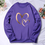 Love Pattern Printing Women'S Sweatshirt Simple Comfortable