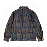 Kapital Jack Kapital Vintage Hitian Hehong Feather Jacquard Tassel Cotton Lapel Denim Jacket Casual Coat