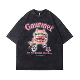 Men T-Shirt Retro Cartoon Print Casual Distressed