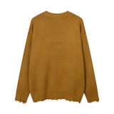 Women Sweater Loose Hole Vintage Burr Knitted