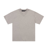 Fog Essentials T Shirts Spring/Summer FOG Season 9 Double Line Flocking Letter V-Neck Short Sleeves