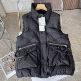 Women Cotton Coat down Jacket Vest Loose Lapel