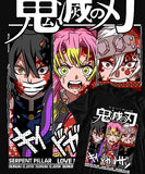 T-shirt For Anime Demon Slayer Mitsuri, Uzui y Obanai