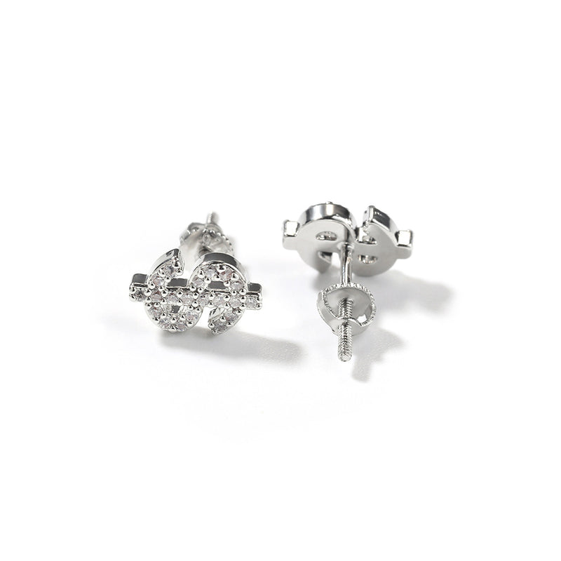 Earrings Zircon ' $' Shape Earring