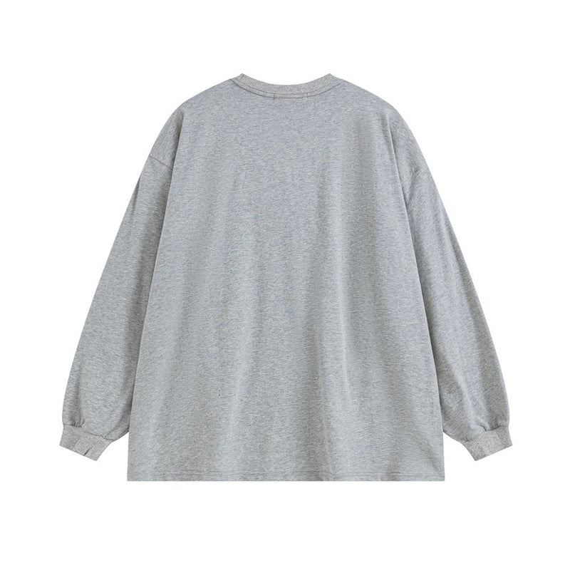 Men Long Sleeve T-Shirt Fun Pattern Hip-Hop Fashion Loose