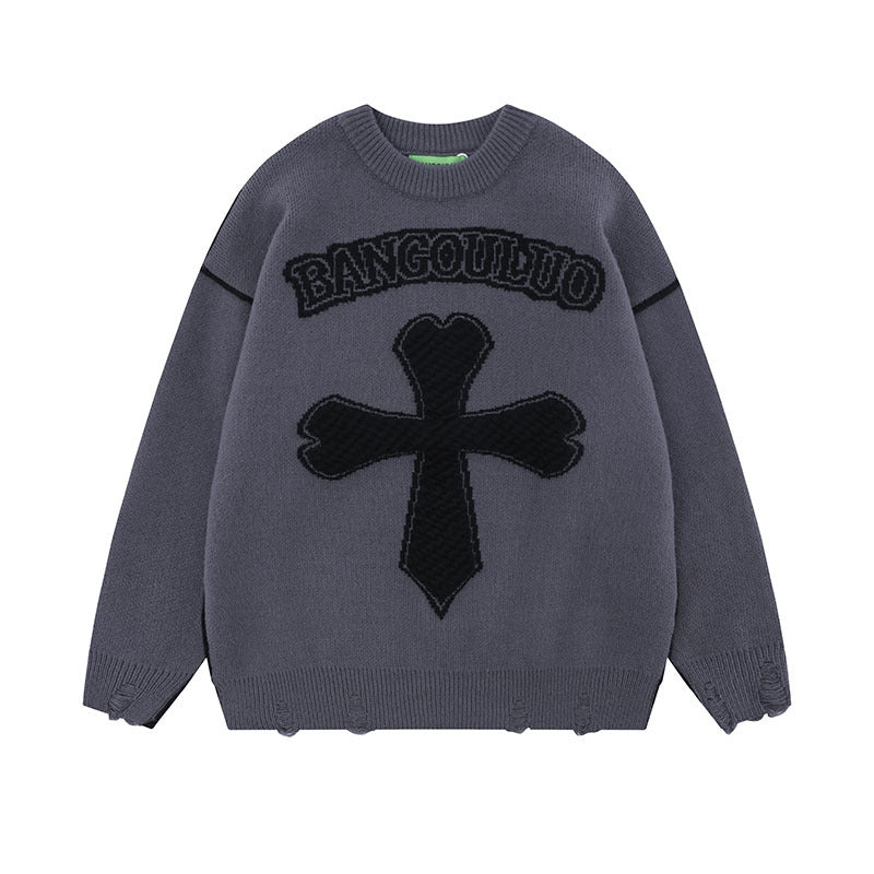 Women Sweater Cross Knitted Sweater Vibe Idle Style