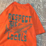 Respect The Locals Shark Printing Tshirt Breathable Street